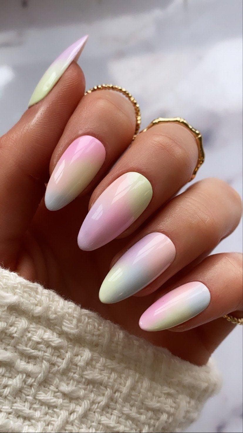 pastel marble nails