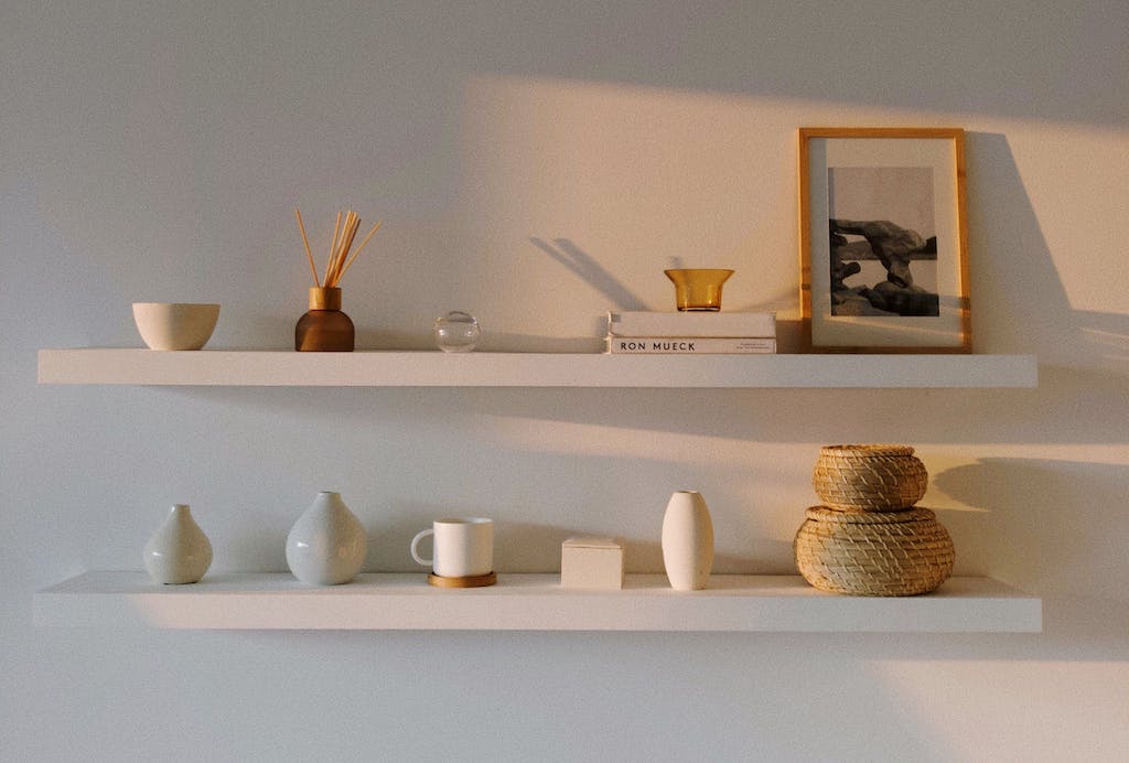 tidy organised shelf display