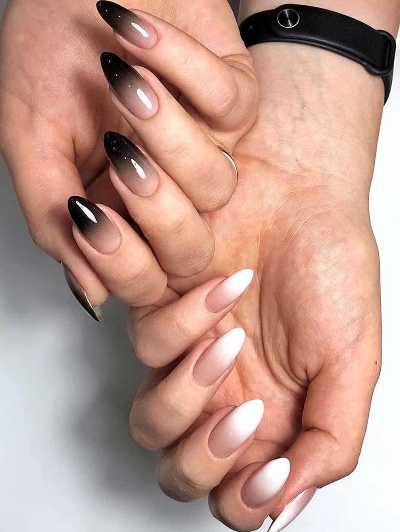 black and white ombre