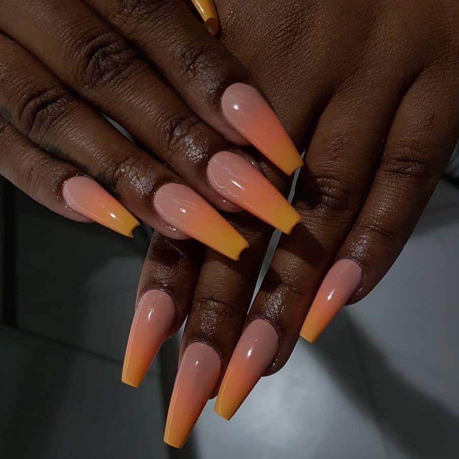 sunset orange nails